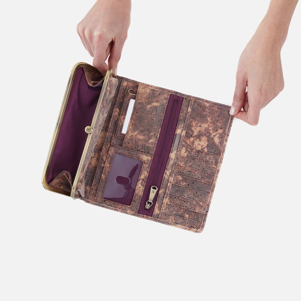 Hobo | Rachel Continental Wallet in Printed Leather - Autumn Sky