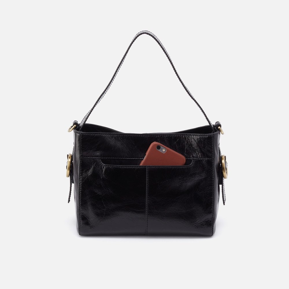 Hobo | Render Small Crossbody in Polished Leather - Black