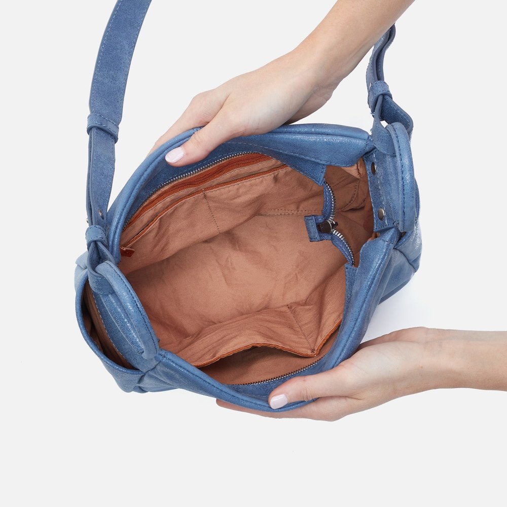 Hobo | Sheila Crossbody in Buffed Leather - Azure