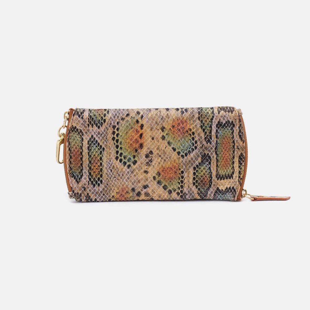 Hobo | Spark Double Eyeglass Case in Printed Leather - Opal Snake Print