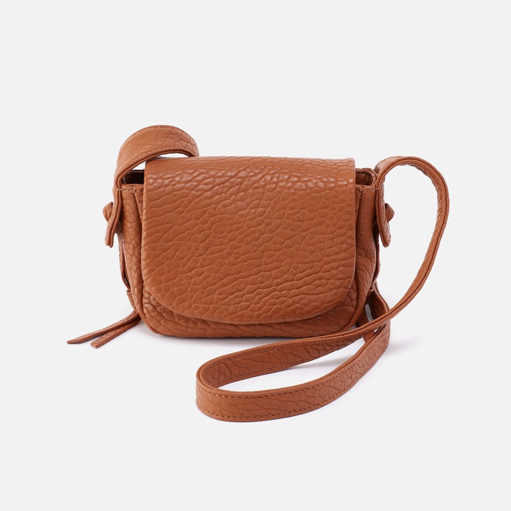 Hobo | Bonita Mini Messenger Crossbody in Bubble Pebbled Leather - Brown - Click Image to Close