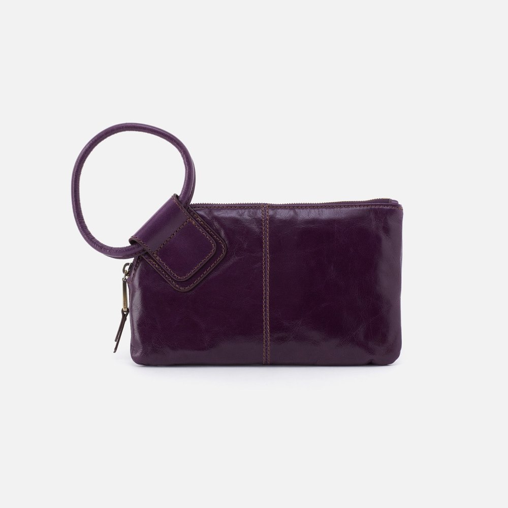 Hobo | Sable Wristlet in Polished Leather - Deep Purple