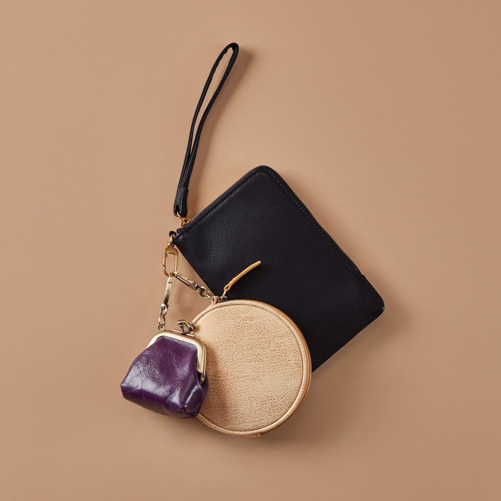 Hobo | Run Frame Pouch in Polished Leather - Deep Purple