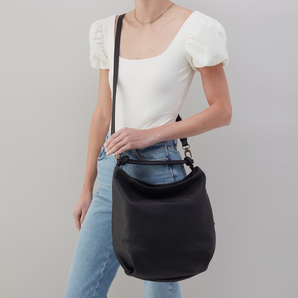 Hobo | Lindley Hobo in Soft Pebbled Leather - Black