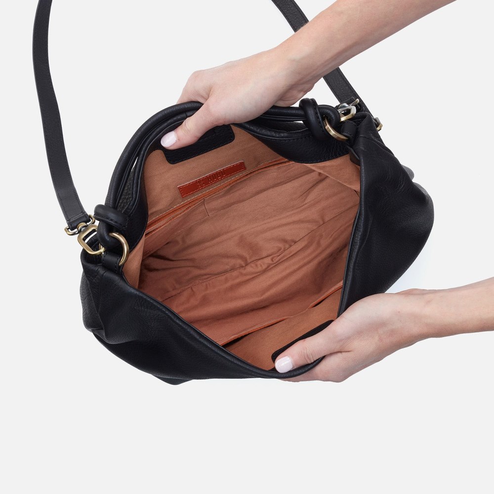 Hobo | Lindley Hobo in Soft Pebbled Leather - Black