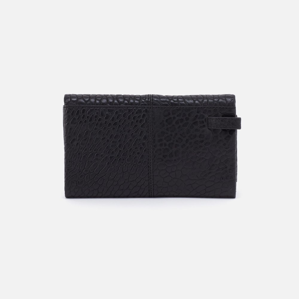 Hobo | Keen Continental Wallet in Bubble Pebbled Leather - Black