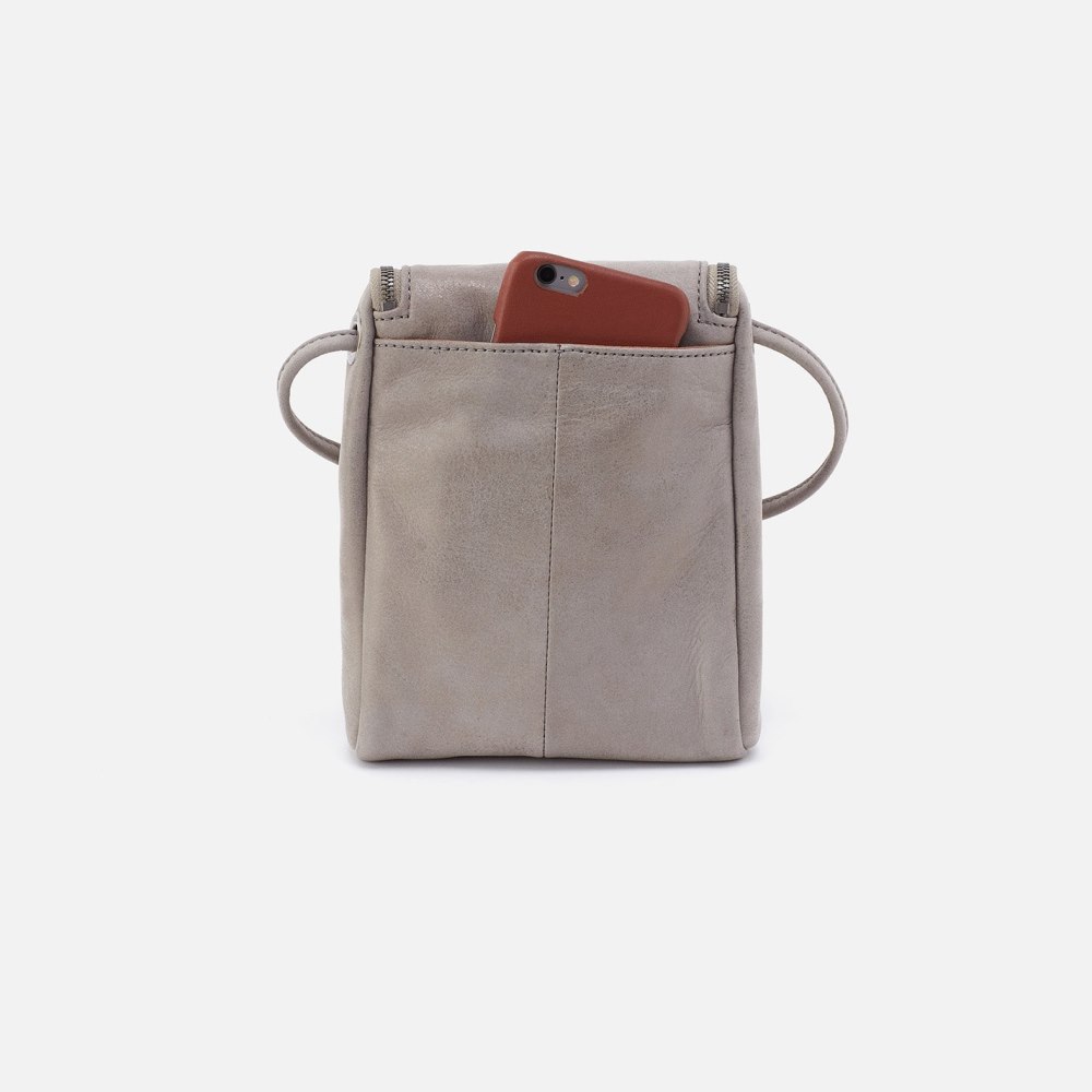 Hobo | Fern Crossbody in Metallic Leather - Granite Grey