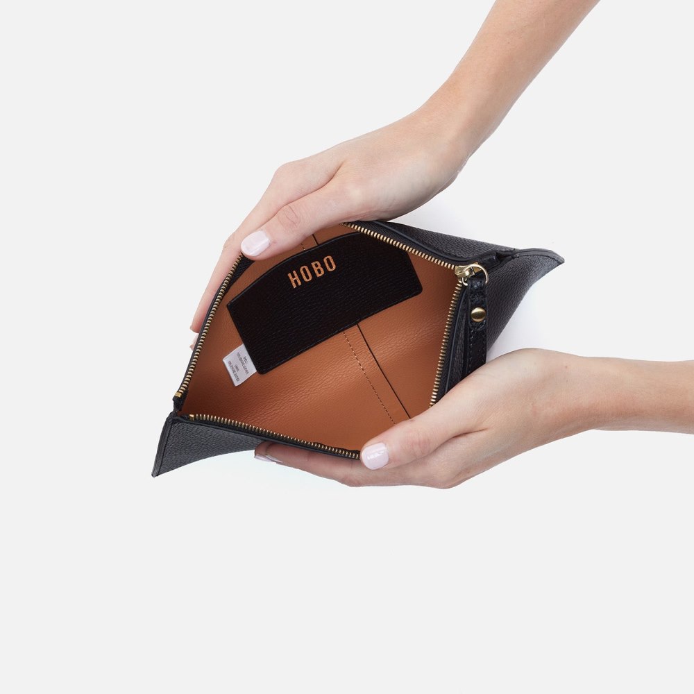 Hobo | Vida Large Pouch in Micro Pebbled Leather - Black