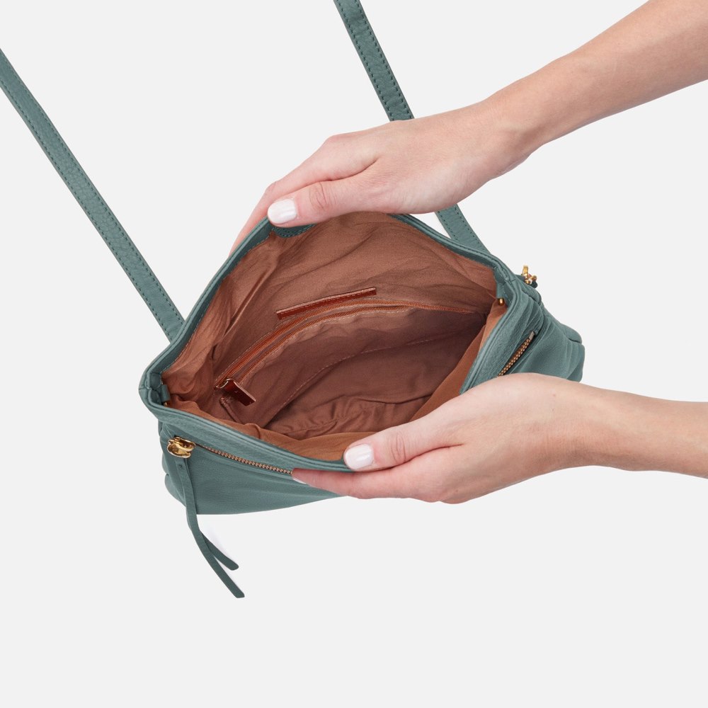 Hobo | Draft Crossbody in Pebbled Leather - Sage Leaf