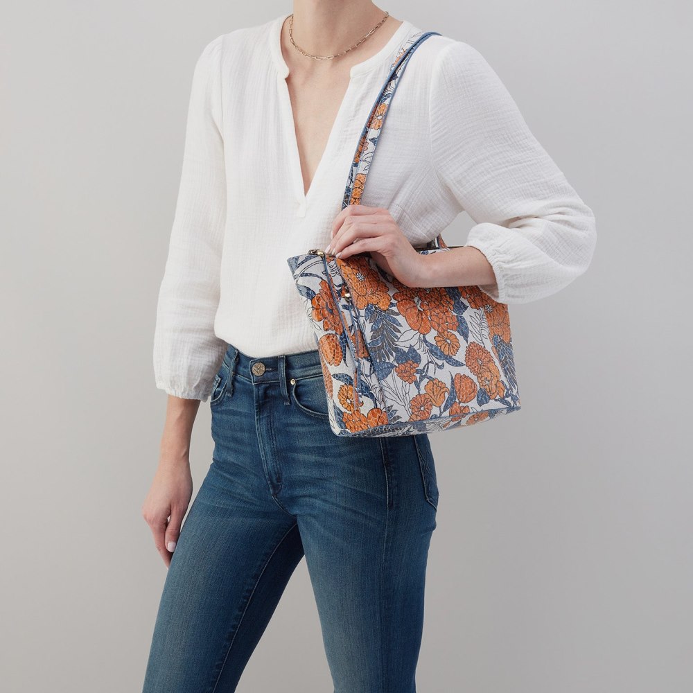 Hobo | Haven Tote in Printed Leather - Orange Blossom