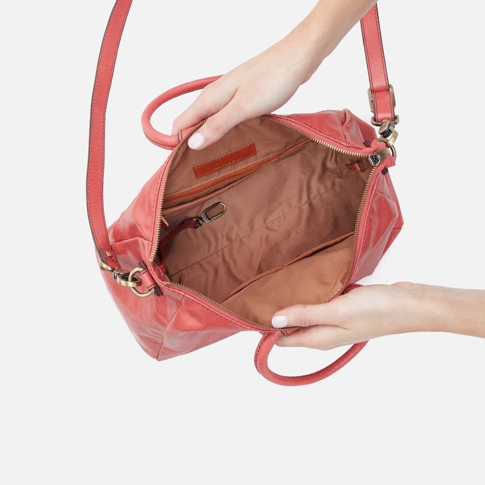 Hobo | Sheila Medium Satchel in Polished Leather - Cherry Blossom