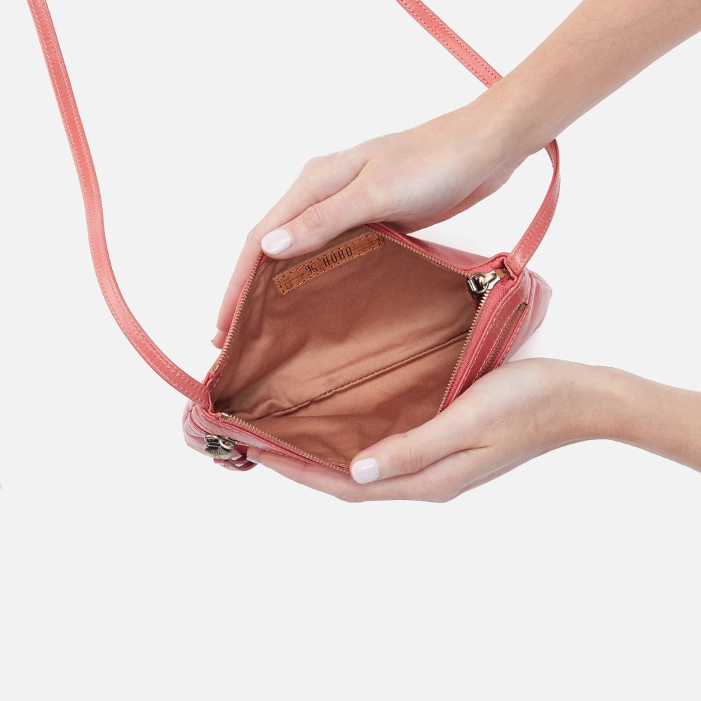 Hobo | Cara Crossbody in Polished Leather - Cherry Blossom