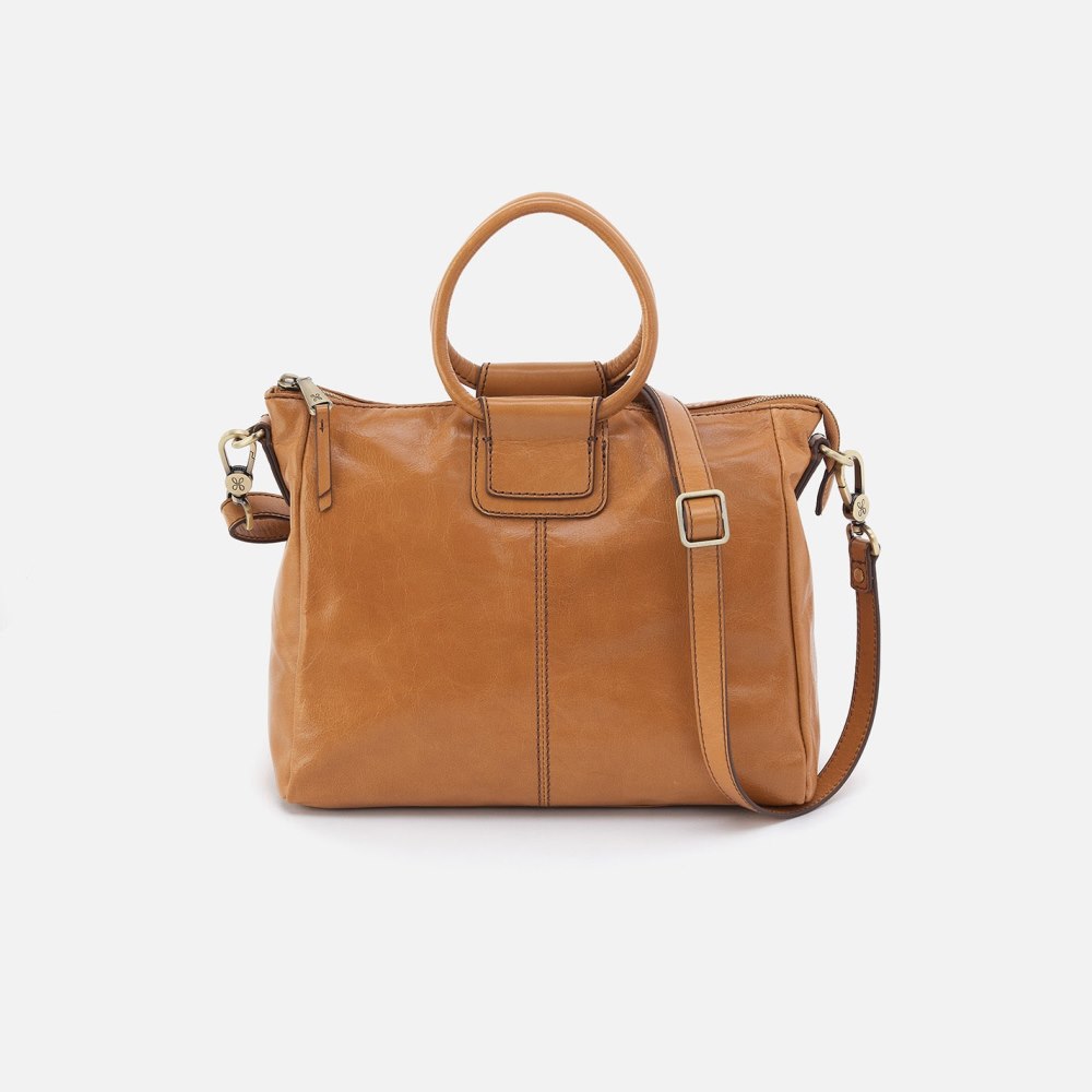 Hobo | Sheila Medium Satchel in Polished Leather - Natural - Click Image to Close