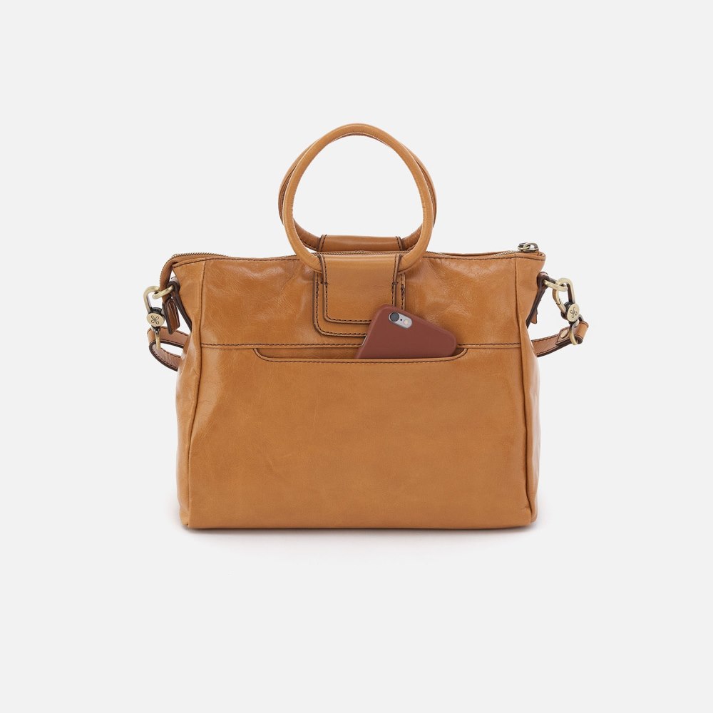 Hobo | Sheila Medium Satchel in Polished Leather - Natural