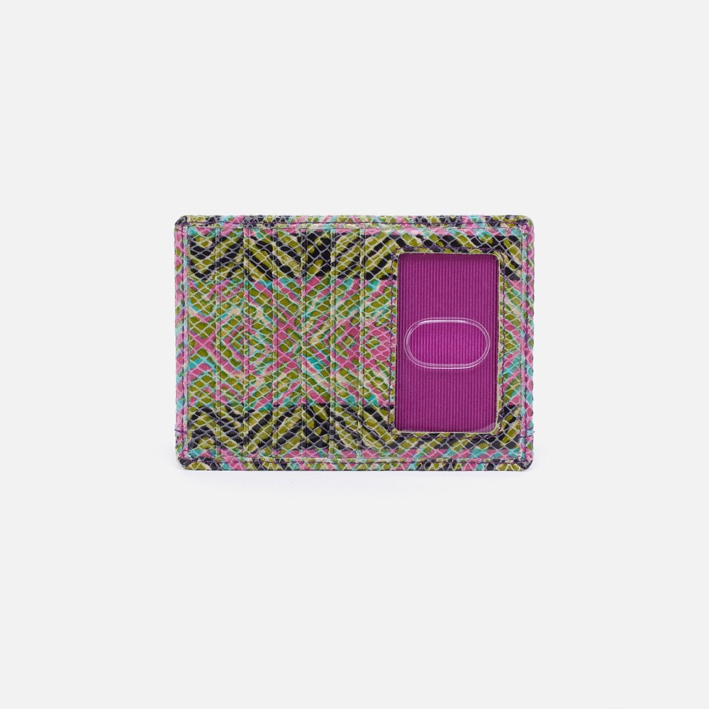 Hobo | Euro Slide Card Case in Printed Leather - Geo Diamond Print