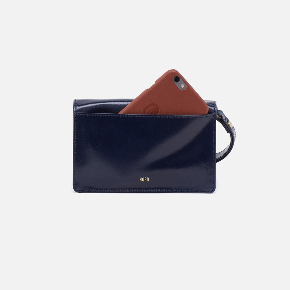 Hobo | Jill Wristlet in Polished Leather - Nightshade