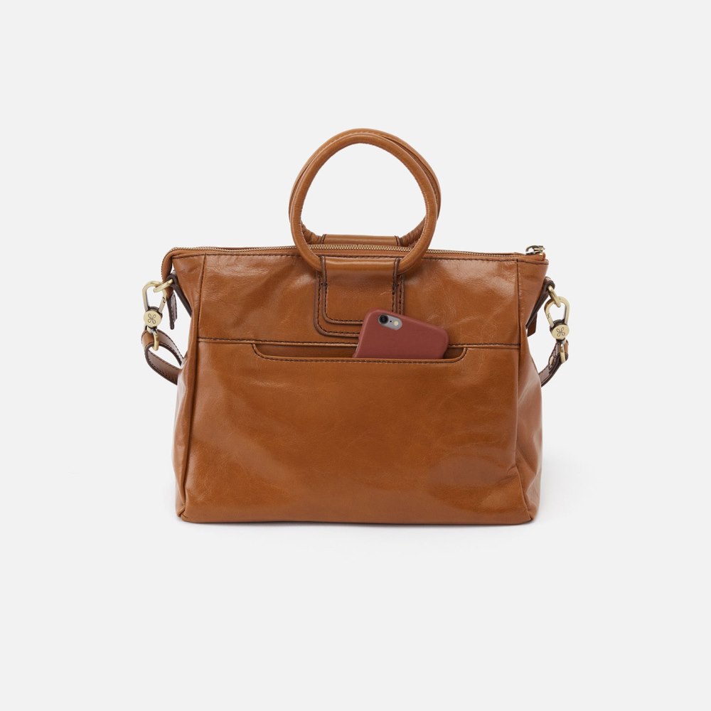 Hobo | Sheila Medium Satchel in Polished Leather - Truffle