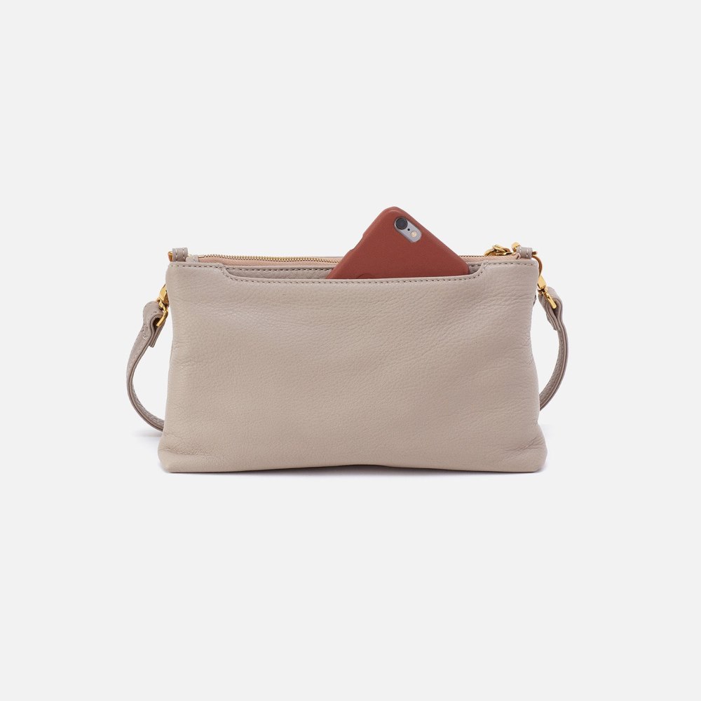 Hobo | Darcy Double Crossbody in Pebbled Leather - Taupe