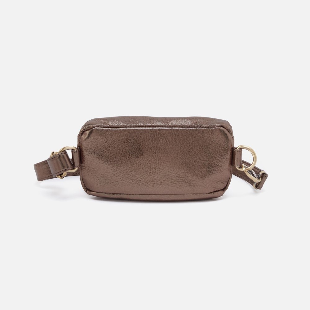 Hobo | Fern Belt Bag in Pebbled Metallic Leather - Pewter