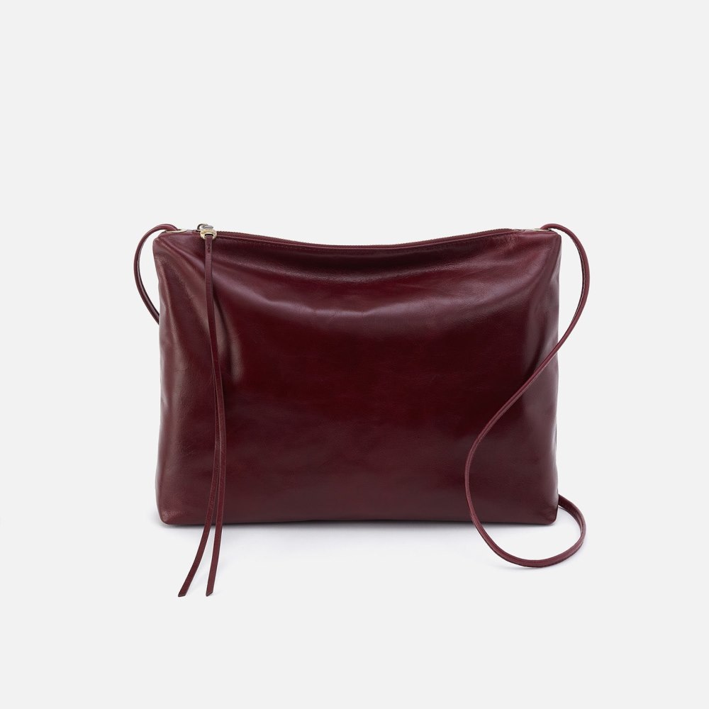 Hobo | Ziggy Crossbody in Polished Leather - Merlot