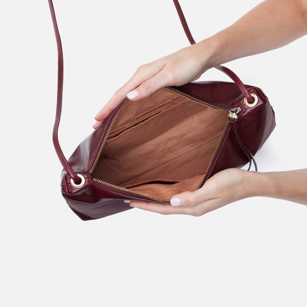 Hobo | Ziggy Crossbody in Polished Leather - Merlot