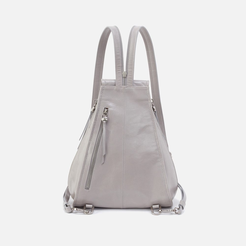 Hobo | Betta Backpack in Polished Leather - Light Grey