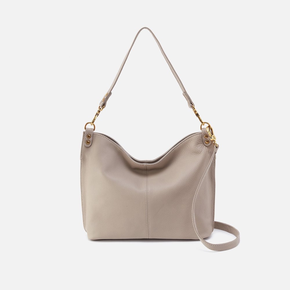 Hobo | Pier Shoulder Bag in Pebbled Leather - Taupe - Click Image to Close