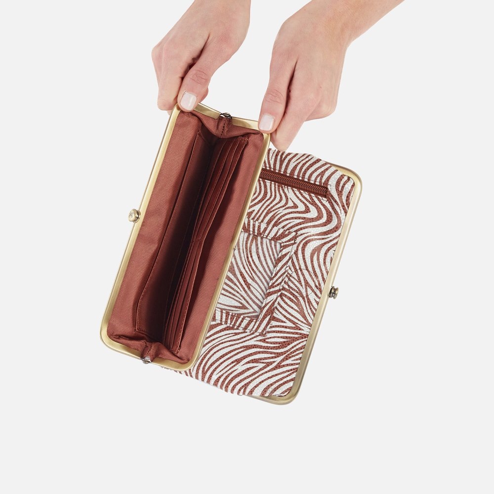 Hobo | Lauren Clutch-Wallet in Printed Leather - Ginger Zebra