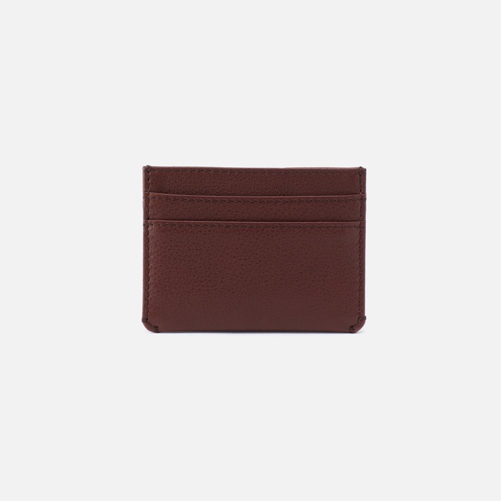 Hobo | Men's Credit Card Wallet in Silk Napa Leather - Brown - Click Image to Close