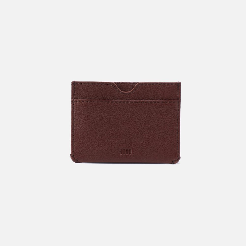 Hobo | Men's Credit Card Wallet in Silk Napa Leather - Brown