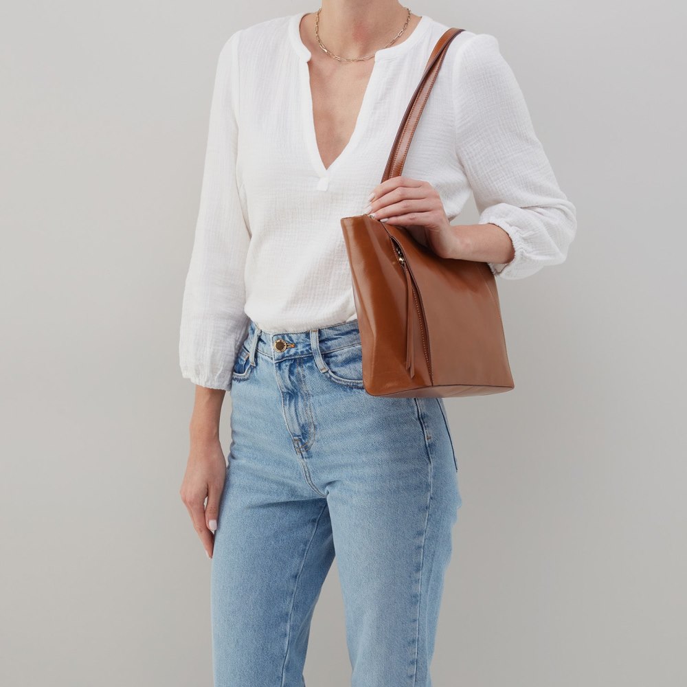 Hobo | Haven Tote in Polished Leather - Natural