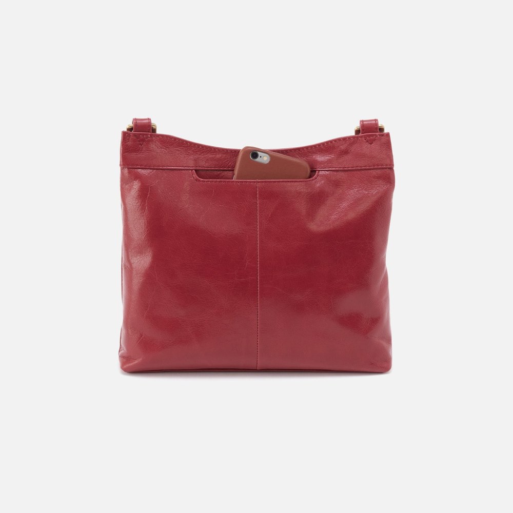 Hobo | Cambel Crossbody in Polished Leather - Cranberry