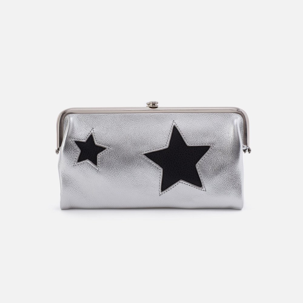 Hobo | Lauren Clutch-Wallet in Metallic Leather - Argento