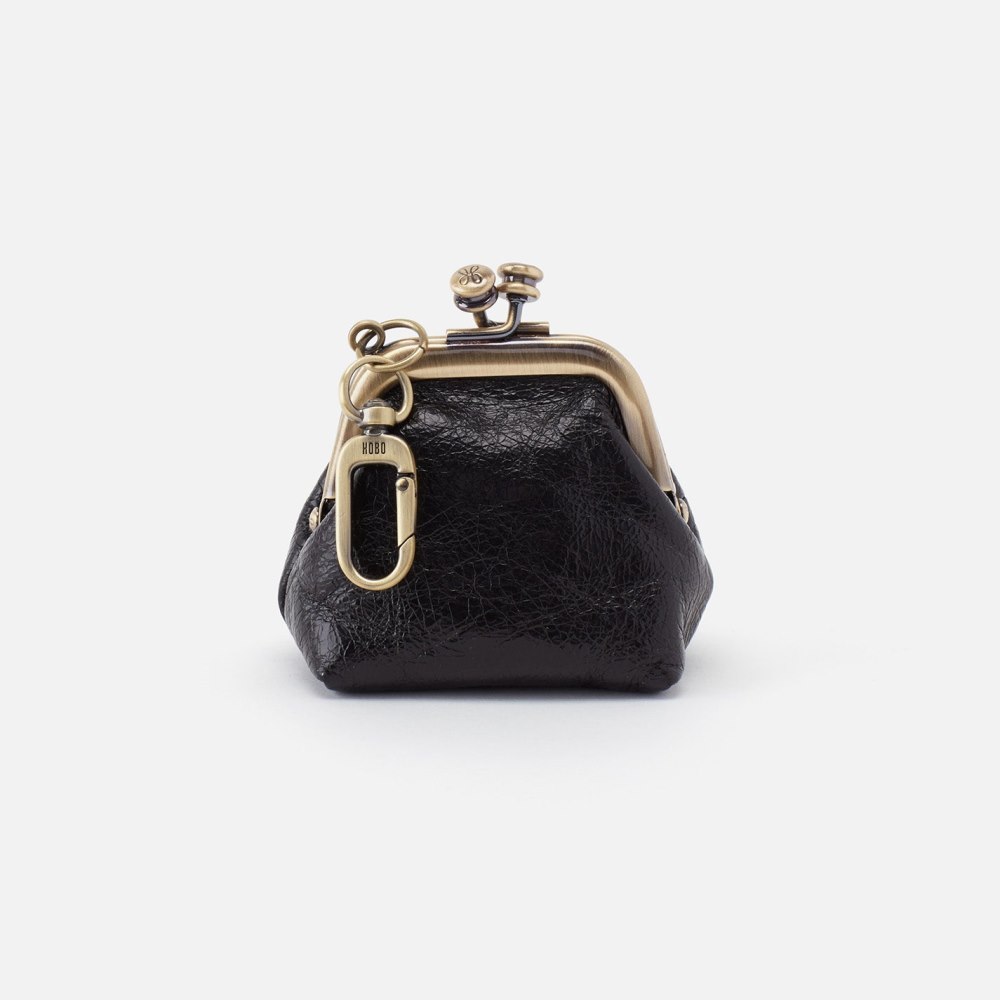 Hobo | Run Frame Pouch in Polished Leather - Black