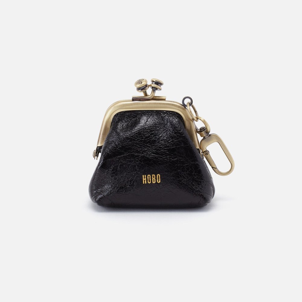 Hobo | Run Frame Pouch in Polished Leather - Black