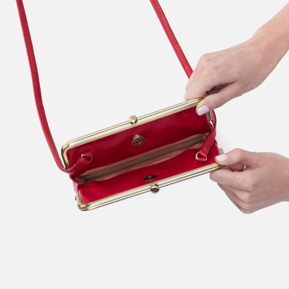 Hobo | Lauren Crossbody in Polished Leather - Claret