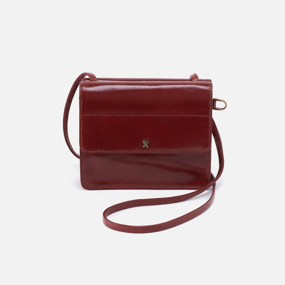 Hobo | Jill Wallet Crossbody in Polished Leather - Henna