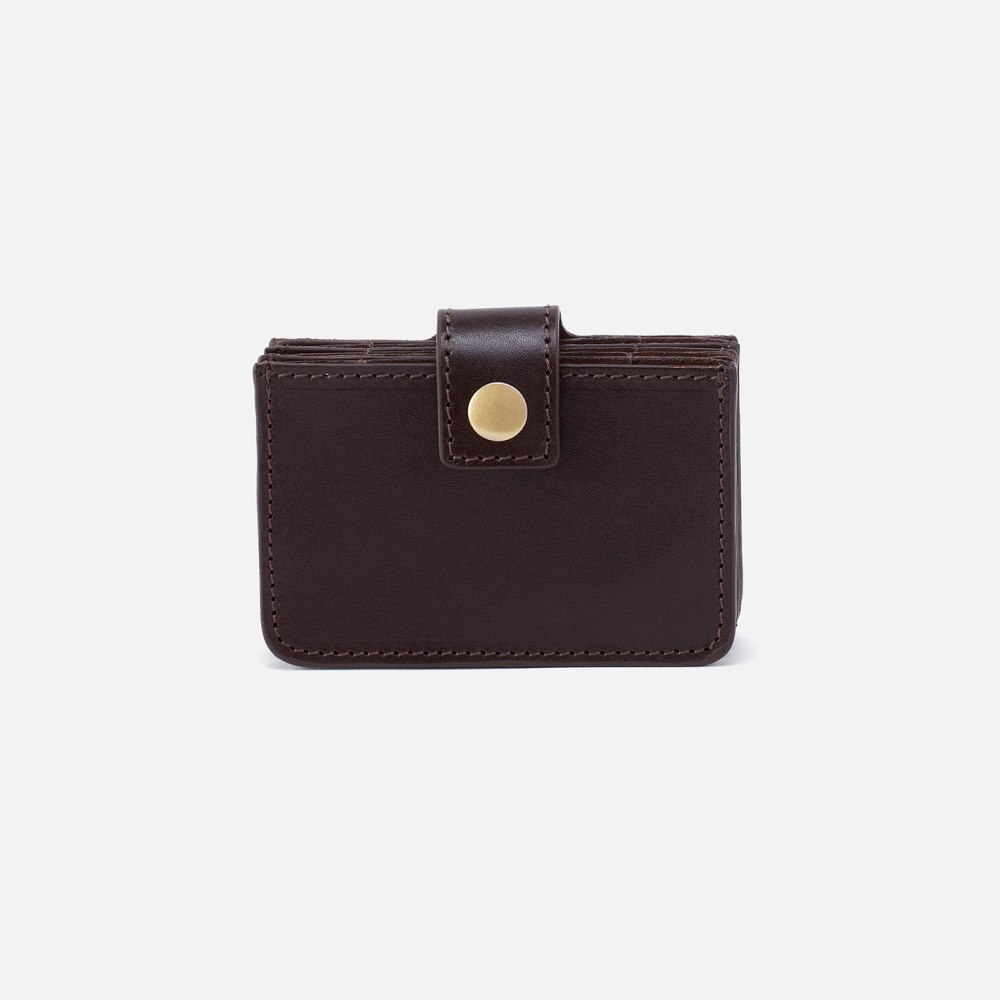 Hobo | Boswell Credit Card Holder in Aston Leather - Brown - Click Image to Close