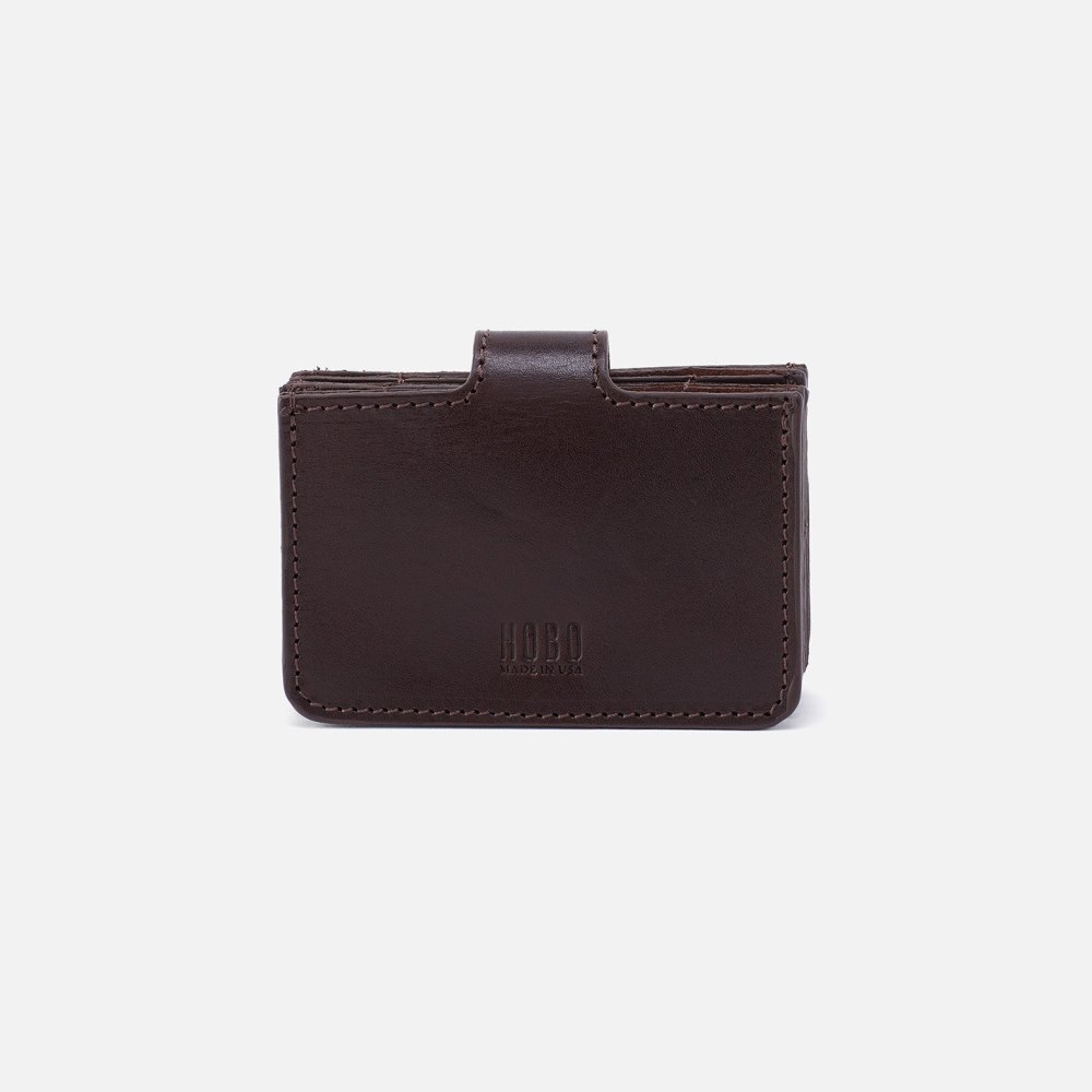 Hobo | Boswell Credit Card Holder in Aston Leather - Brown