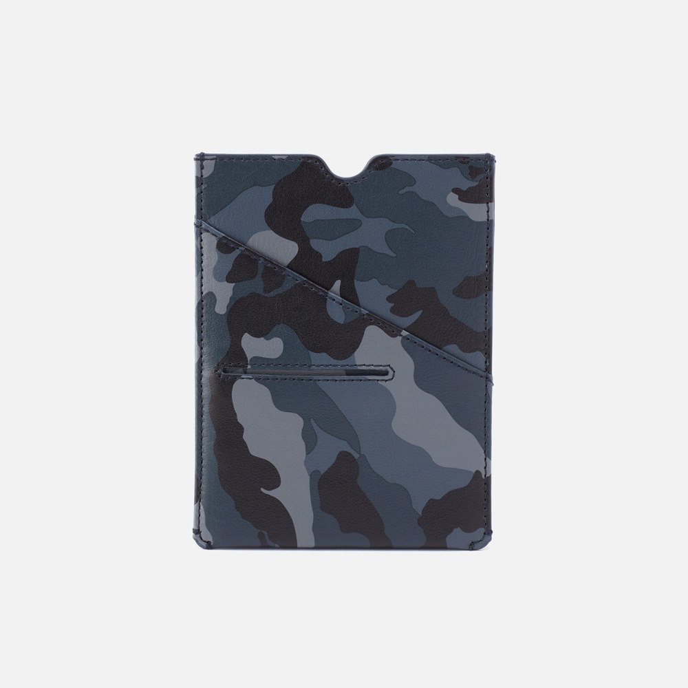 Hobo | Men's Passport Holder in Silk Napa Leather - Blue Camo