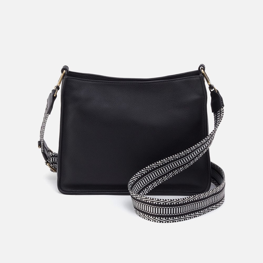 Hobo | Cass Crossbody in Pebbled Leather - Black - Click Image to Close