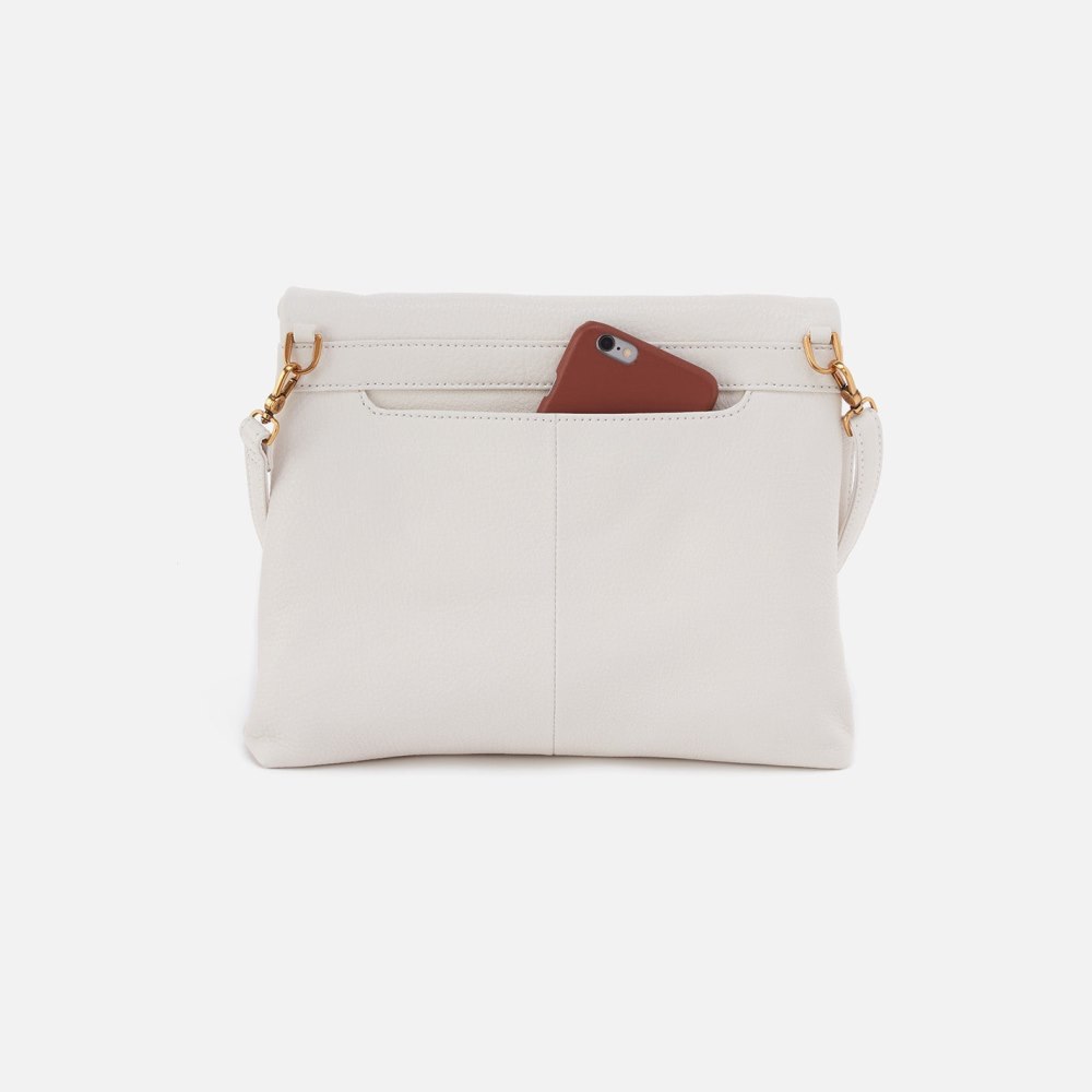 Hobo | Draft Crossbody in Pebbled Leather - White