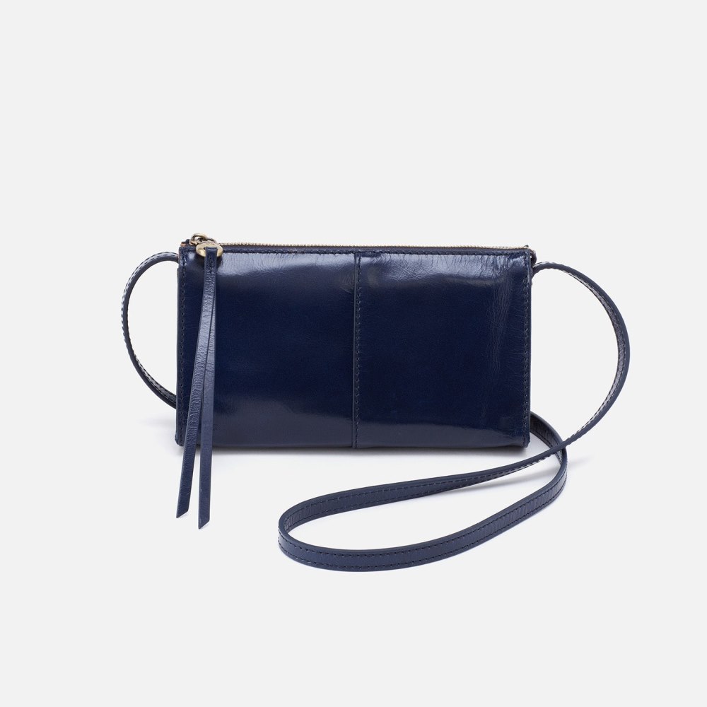 Hobo | Jewel Crossbody in Polished Leather - Nightshade