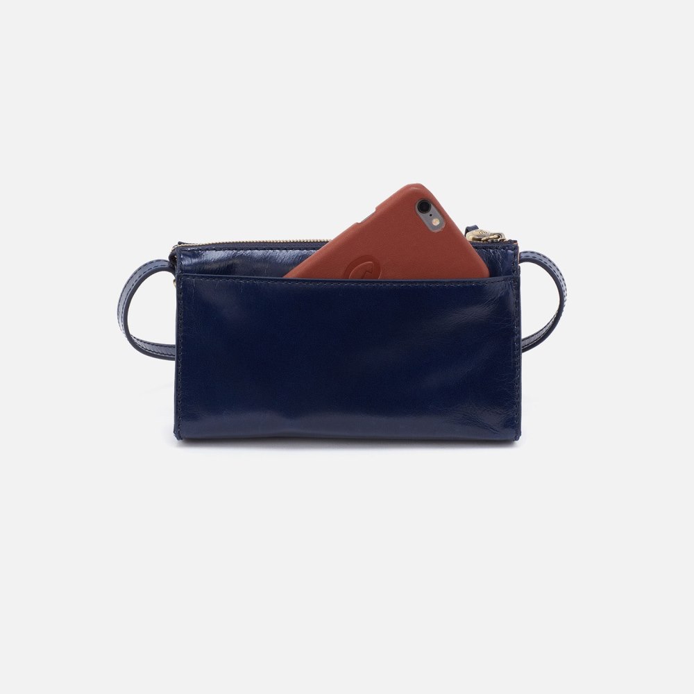 Hobo | Jewel Crossbody in Polished Leather - Nightshade