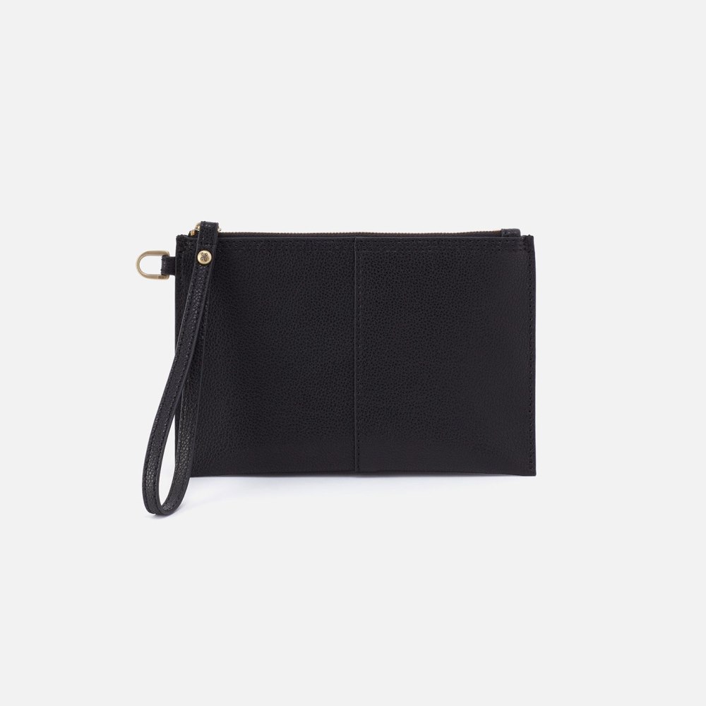 Hobo | Vida Small Pouch in Micro Pebbled Leather - Black - Click Image to Close