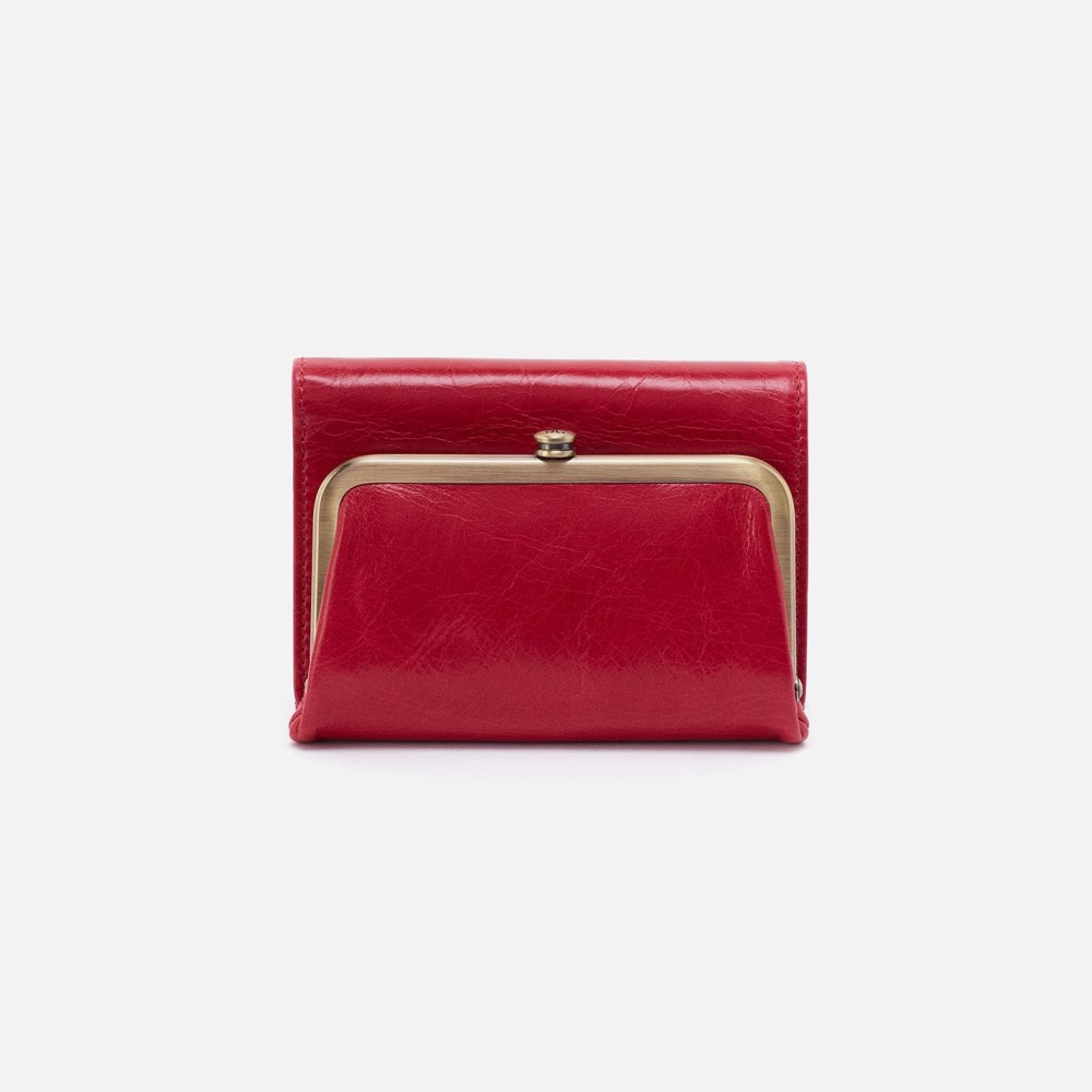 Hobo | Robin Compact Wallet in Polished Leather - Claret