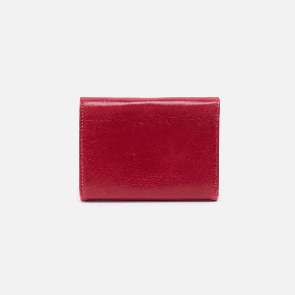 Hobo | Robin Compact Wallet in Polished Leather - Claret