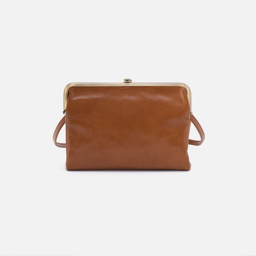 Hobo | Lauren Crossbody in Polished Leather - Truffle