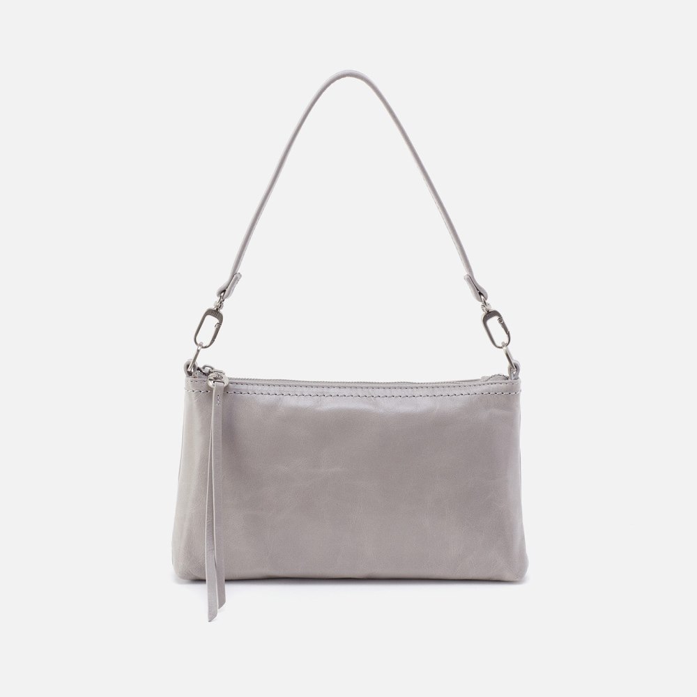 Hobo | Darcy Crossbody in Polished Leather - Light Grey