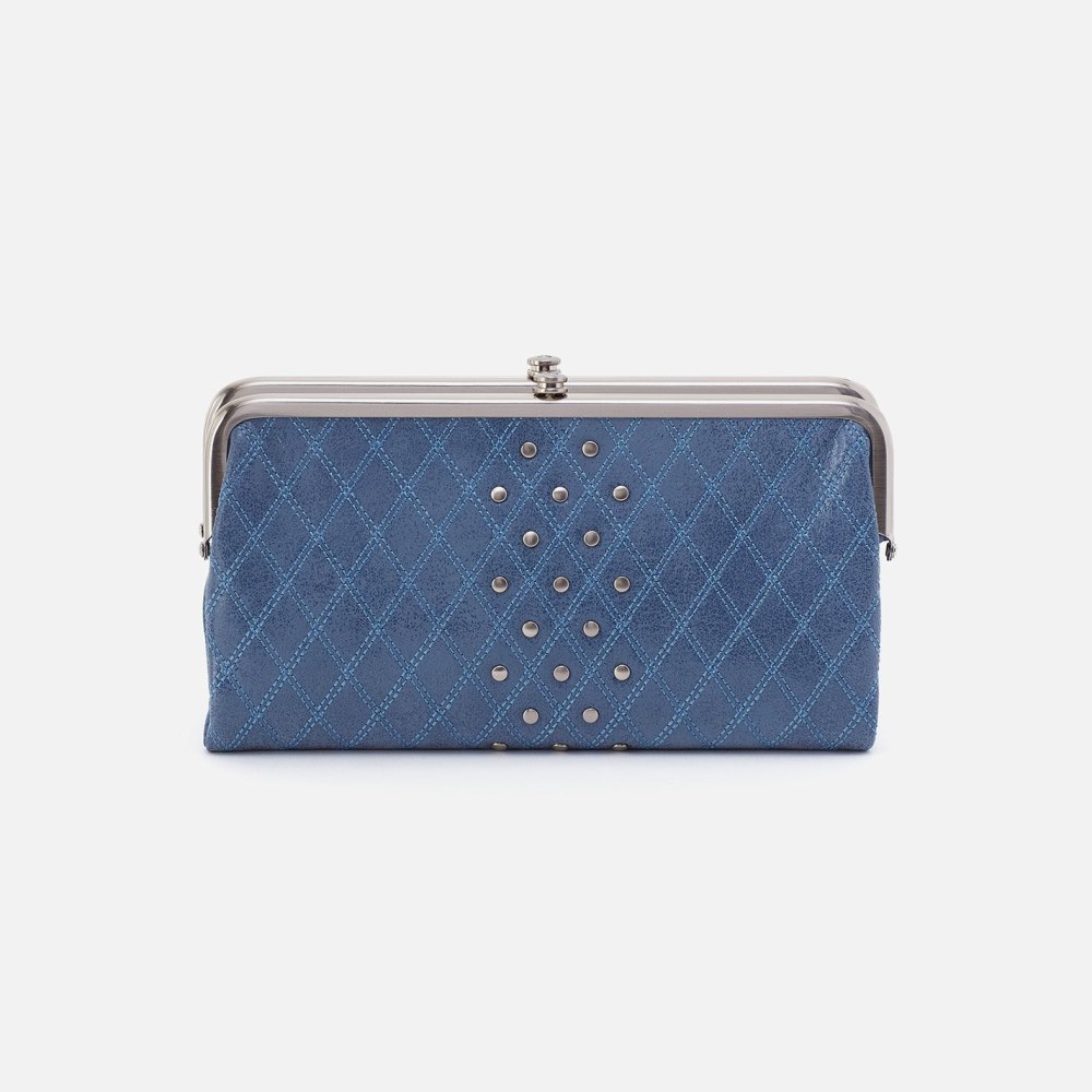 Hobo | Lauren Clutch-Wallet in Buffed Leather - Azure - Click Image to Close